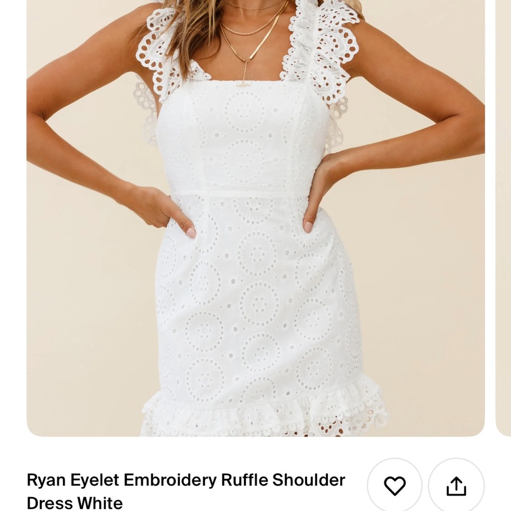 Selfie Leslie White Eyelet Mini Dress